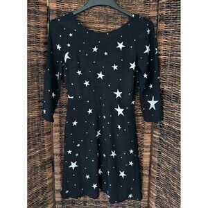 Gap Star Printed 3/4 Sleeve Mini Dress 4 Space Celestial Whimsigoth Y2K Goth